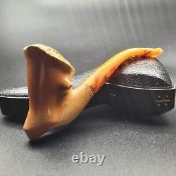 Darkened Freehand meerschaum pipe handmade block meerschaum by CPW Pipes #631