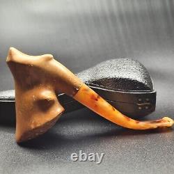 Darkened Freehand meerschaum pipe handmade block meerschaum by CPW Pipes #631