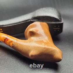 Darkened Freehand meerschaum pipe handmade block meerschaum by CPW Pipes #631