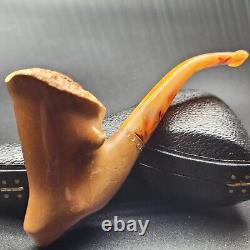 Darkened Freehand meerschaum pipe handmade block meerschaum by CPW Pipes #631