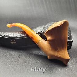 Darkened Freehand meerschaum pipe handmade block meerschaum by CPW Pipes #631