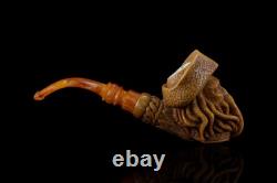 Davy Jones Block Meerschaum Pipe hand carved smoking tobacco pfeife with case