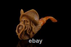 Davy Jones Block Meerschaum Pipe hand carved smoking tobacco pfeife with case