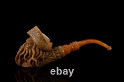 Davy Jones Block Meerschaum Pipe hand carved smoking tobacco pfeife with case