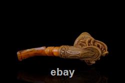 Davy Jones Block Meerschaum Pipe hand carved smoking tobacco pfeife with case
