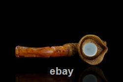 Davy Jones Block Meerschaum Pipe hand carved smoking tobacco pfeife with case