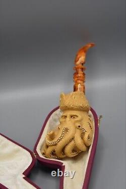 Davy Jones Figure Pipe By Ali Handmade Block Meerschaum-NEW With CASE#367