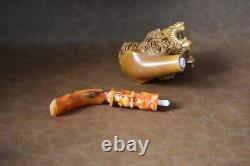 Dead English King Pipe Handmade Block Meerschaum-NEW W CASE#267