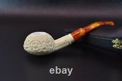 Deep Carving Tomato Pipe By EGE New Block Meerschaum Handmade W Case#114