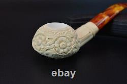 Deep Carving Tomato Pipe By EGE New Block Meerschaum Handmade W Case#114