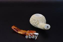 Deep Carving Tomato Pipe By EGE New Block Meerschaum Handmade W Case#114