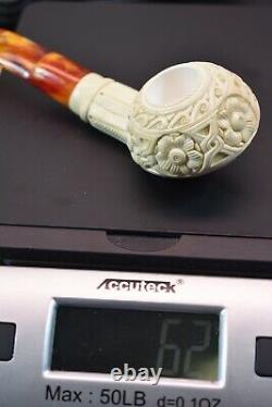 Deep Carving Tomato Pipe By EGE New Block Meerschaum Handmade W Case#114