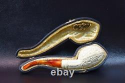 Deep Carving Tomato Pipe By EGE New Block Meerschaum Handmade W Case#114