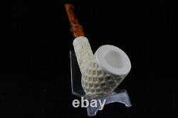 Deep Lattice Billiard Meerschaum Pipe, The Best Block Meerschaum, Unsmoked Pipe