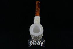 Deep Lattice Billiard Meerschaum Pipe, The Best Block Meerschaum, Unsmoked Pipe