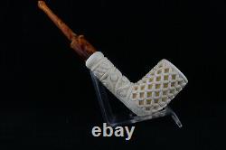 Deep Lattice Billiard Meerschaum Pipe, The Best Block Meerschaum, Unsmoked Pipe