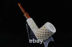 Deep Lattice Billiard Meerschaum Pipe, The Best Block Meerschaum, Unsmoked Pipe