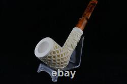 Deep Lattice Billiard Meerschaum Pipe, The Best Block Meerschaum, Unsmoked Pipe