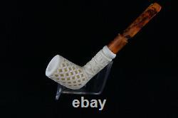 Deep Lattice Billiard Meerschaum Pipe, The Best Block Meerschaum, Unsmoked Pipe