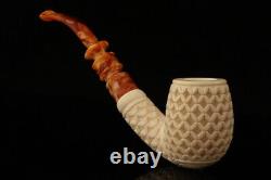 Deep Lattice Block Meerschaum Pipe by I. Baglan with fitted case 14118