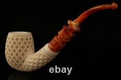 Deep Lattice Block Meerschaum Pipe by I. Baglan with fitted case 14118