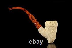 Deep carving Pickaxe Pipe By EGE Block MEERSCHAUM-NEW-HAND CARVED W Case#1454