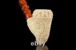 Deep carving Pickaxe Pipe By EGE Block MEERSCHAUM-NEW-HAND CARVED W Case#1454