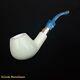 Deluxe Block Meerschaum Pipe, 925 Silver, Smoking Pipe, Tobacco Pipa Case Agm79