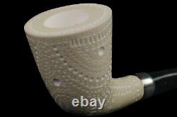Deluxe CUTTY Pipe BLOCK MEERSCHAUM-NEW-HAND CARVED W Case#1393