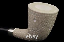 Deluxe CUTTY Pipe BLOCK MEERSCHAUM-NEW-HAND CARVED W Case#1393