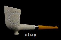 Deluxe CUTTY Pipe BLOCK MEERSCHAUM-NEW-HAND CARVED W Case#1395