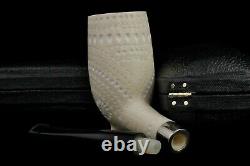 Deluxe CUTTY Pipe BLOCK MEERSCHAUM-NEW-HAND CARVED W Case#1397