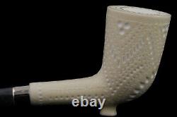 Deluxe CUTTY Pipe BLOCK MEERSCHAUM-NEW-HAND CARVED W Case#1400