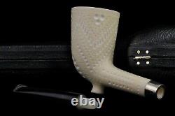 Deluxe CUTTY Pipe BLOCK MEERSCHAUM-NEW-HAND CARVED W Case#1400