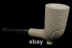 Deluxe CUTTY Pipe BLOCK MEERSCHAUM-NEW-HAND CARVED W Case#1400