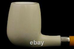 Deluxe CUTTY Pipe BLOCK MEERSCHAUM-NEW-HAND CARVED W Case#1402