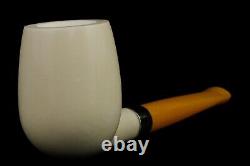 Deluxe CUTTY Pipe BLOCK MEERSCHAUM-NEW-HAND CARVED W Case#1402