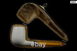 Deluxe CUTTY Pipe BLOCK MEERSCHAUM-NEW-HAND CARVED W Case#1402