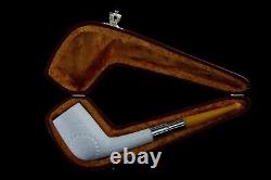 Deluxe CUTTY Pipe BLOCK MEERSCHAUM-NEW-HAND CARVED W Case#1464