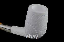 Deluxe CUTTY Pipe BLOCK MEERSCHAUM-NEW-HAND CARVED W Case#1464