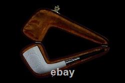 Deluxe CUTTY Pipe BLOCK MEERSCHAUM-NEW-HAND CARVED W Case#31