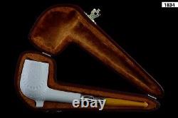 Deluxe CUTTY Pipe BLOCK MEERSCHAUM-NEW-HAND CARVED W Case#57