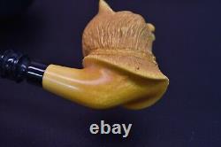 Deluxe Cat Pipe By KENAN new-block Meerschaum Handmade W Case#635