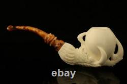Deluxe Eagle's Claw Holding an Egg Block Meerschaum Pipe with custom case 12238