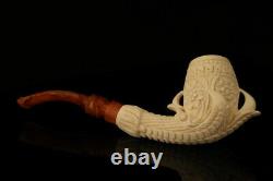Deluxe Embossed Eagle's Claw Block Meerschaum Pipe with case 12723