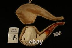 Deluxe Embossed Eagle's Claw Block Meerschaum Pipe with custom case 12311