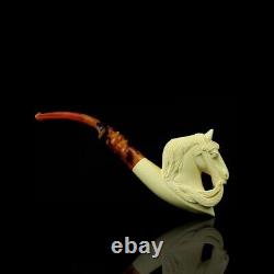 Deluxe Horse? Pipe new-block Meerschaum Handmade W Fitted Case#1705