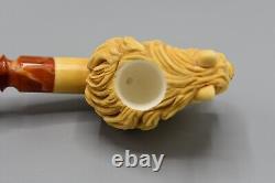 Deluxe Horse? Pipe new-block Meerschaum Handmade W Fitted Case#1857