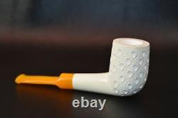 Deluxe Lattice Billiard Pipe By ALI new-block Meerschaum Handmade W Case#1175