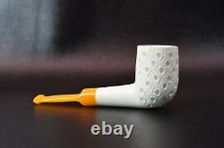 Deluxe Lattice Billiard Pipe By ALI new-block Meerschaum Handmade W Case#1175